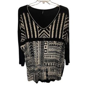 Women’s Black & Beige Top Size 3X New with Tags